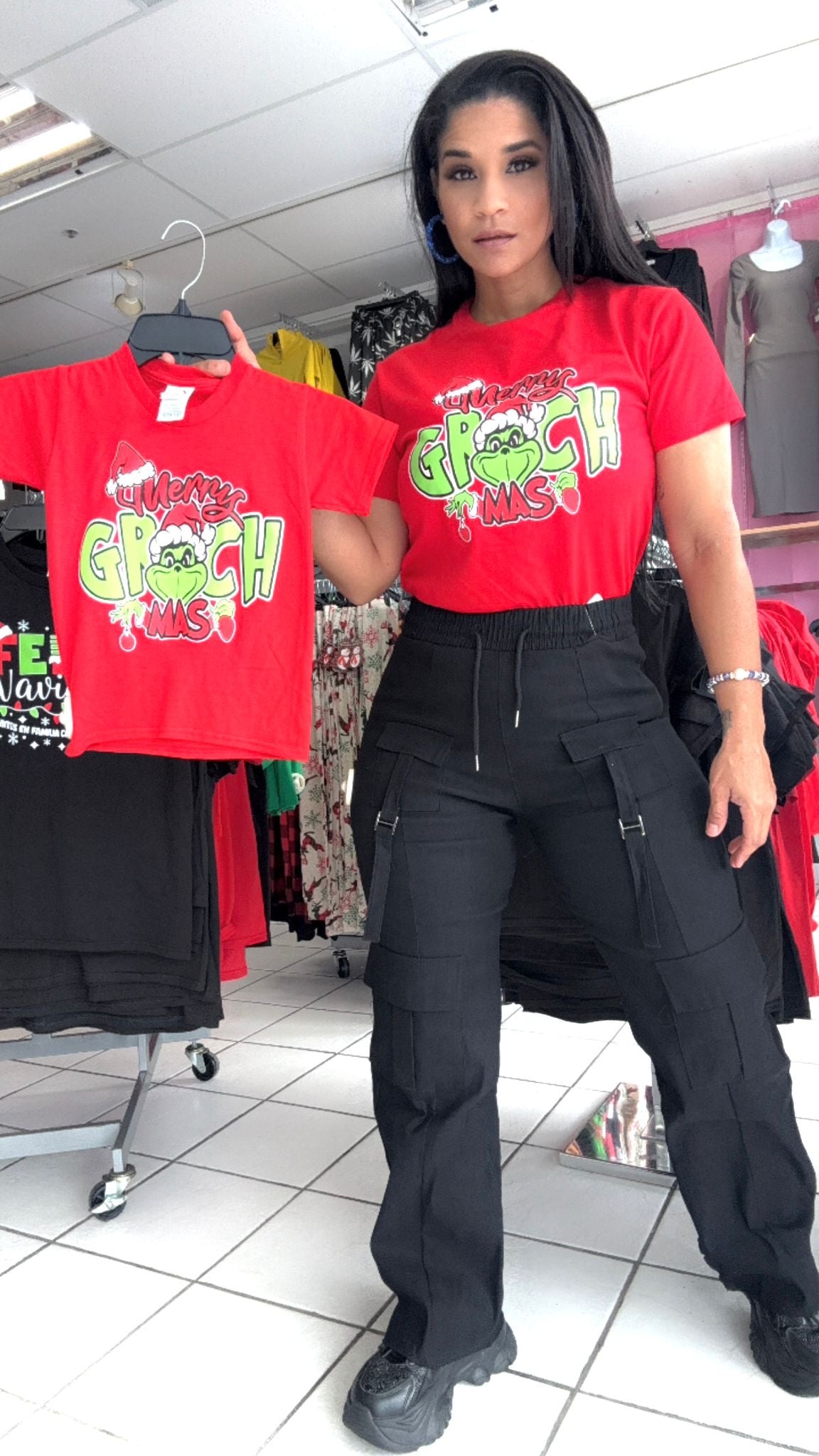 Camisa navidad merry grinch mas rojo