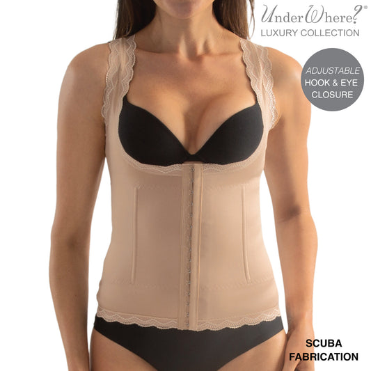 Camisa faja moldeadora  broches crema/ negro