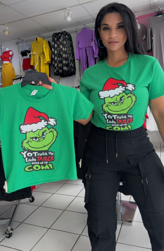 Camisa navidad grinch lado dulce verde