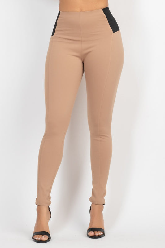 Pantalón leggins high rise cintura elástica