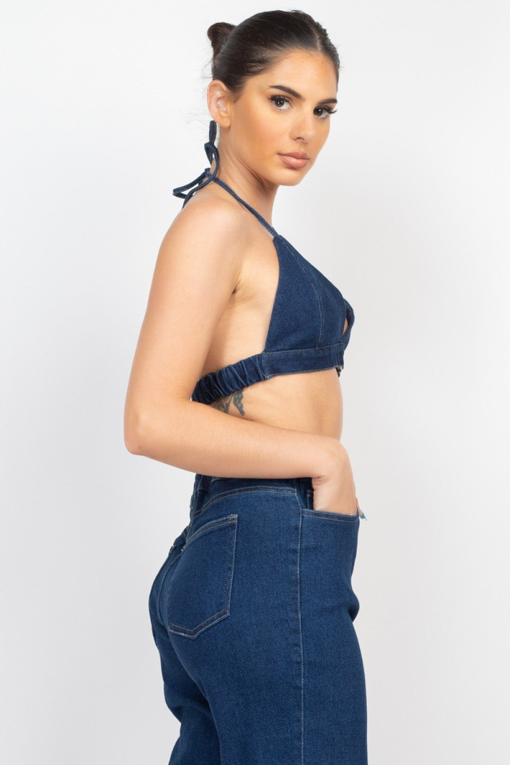 Top y pantalón baggy denim set