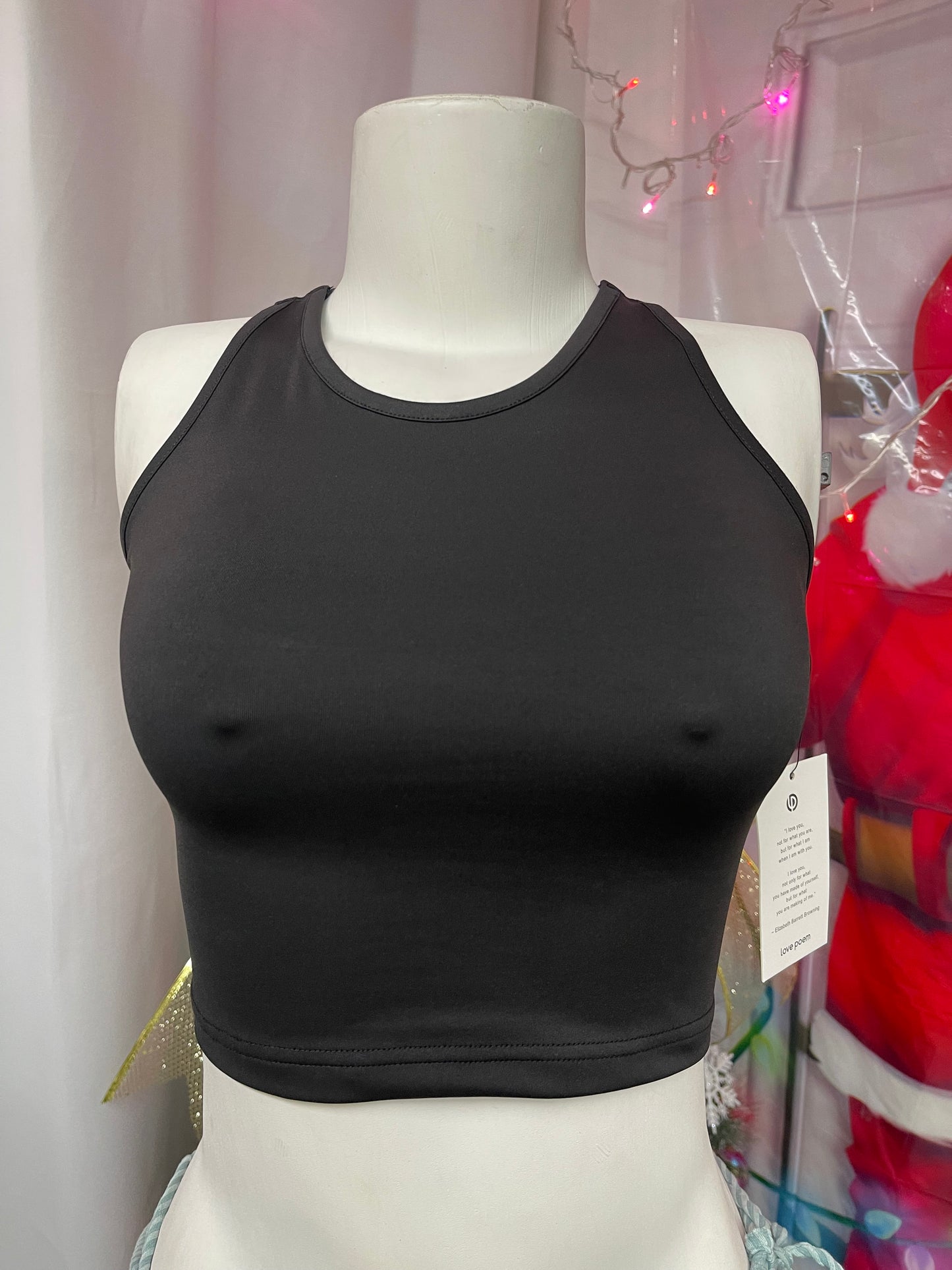 Crop top fijador espalda cruzada negro