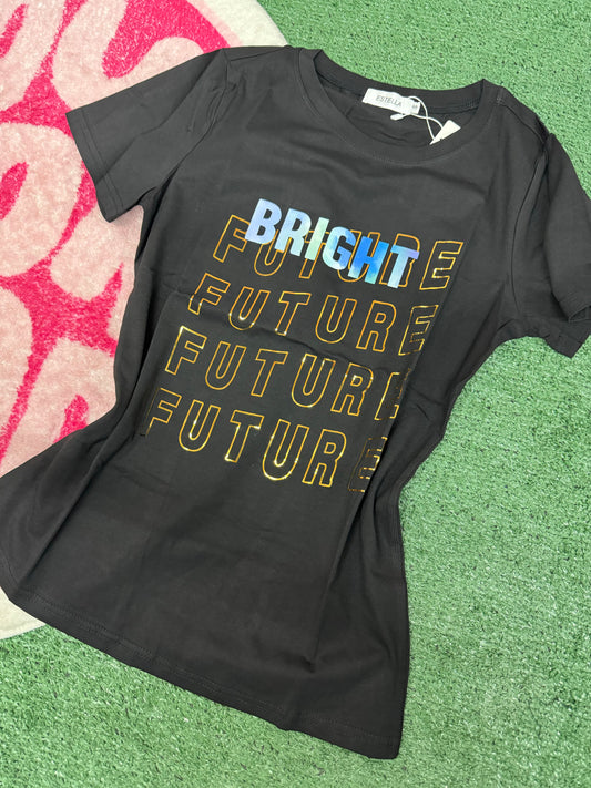 Camisa negra Bright Future metálico