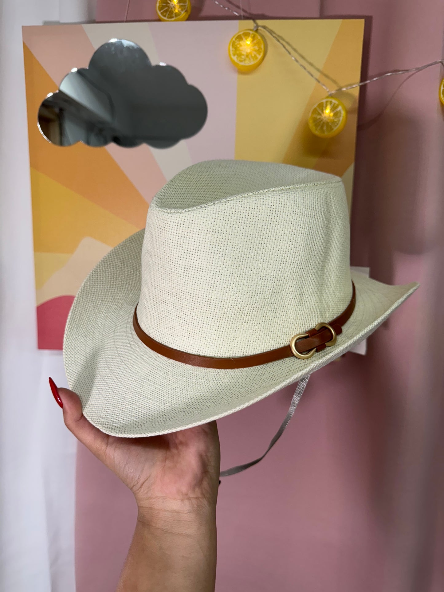 Gorro vaquero sencillo beige/ marrón