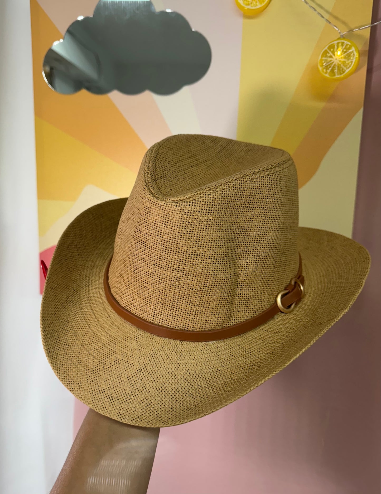 Gorro vaquero sencillo beige/ marrón