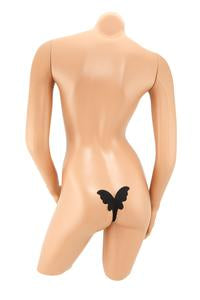 Tanga adhesiva mariposa reusable negro/ nude