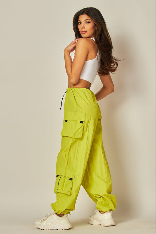 Pantalón cargo ajustable negro/ verde/ anaranjado