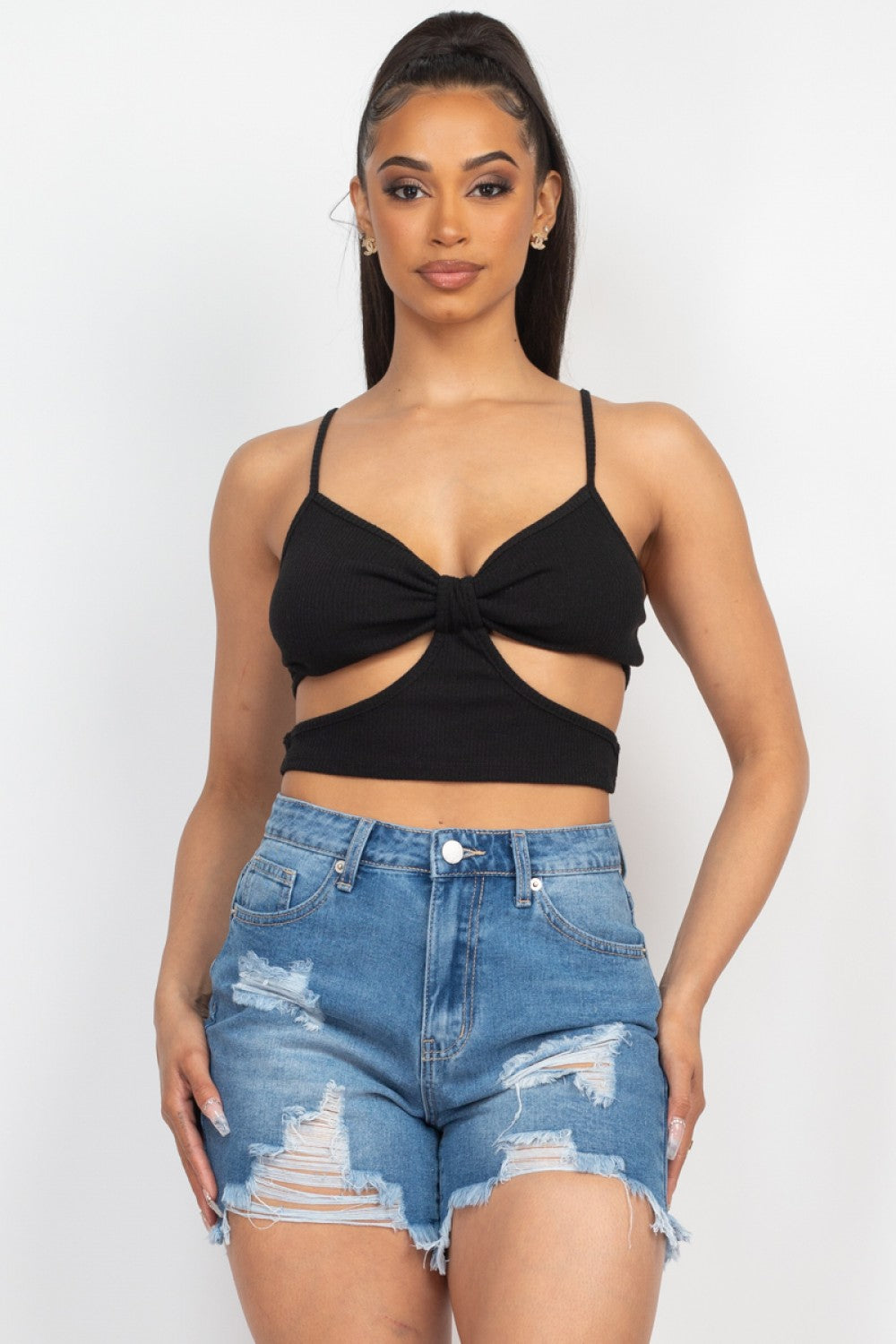 Crop top escotes nudo  tirilla negro/naranja/lila/blanco