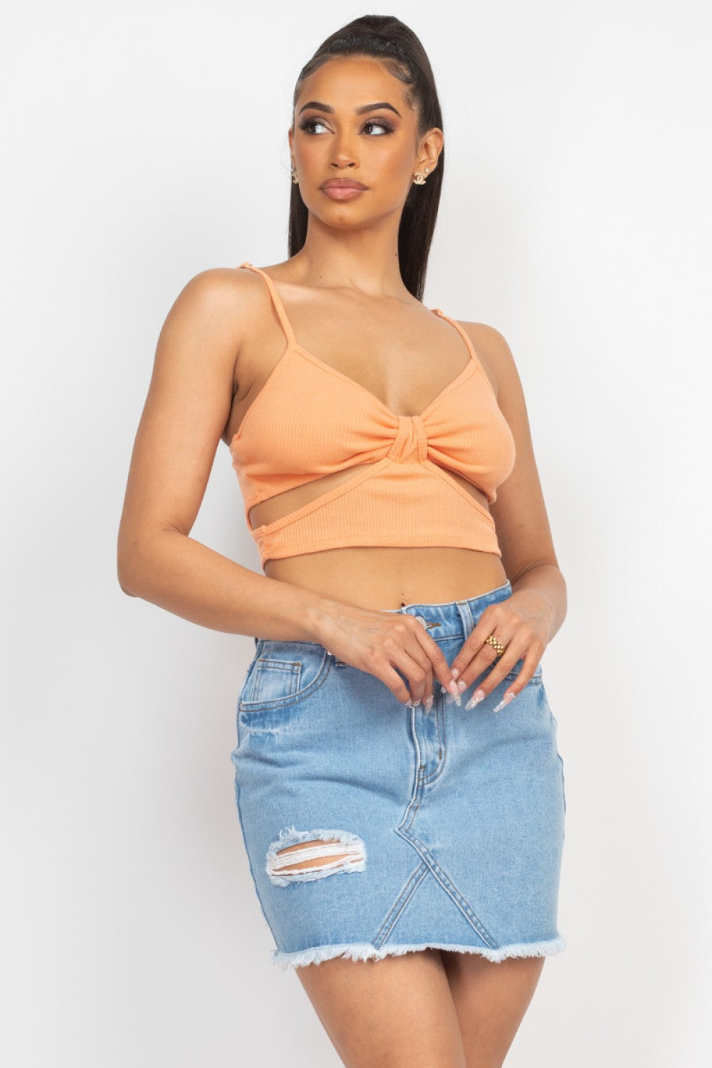 Crop top escotes nudo  tirilla negro/naranja/lila/blanco