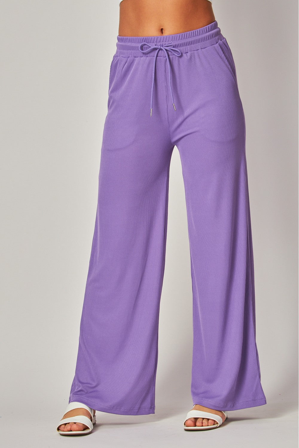 Pantalón palazo elástico negro/ verde/ violeta/ naranja