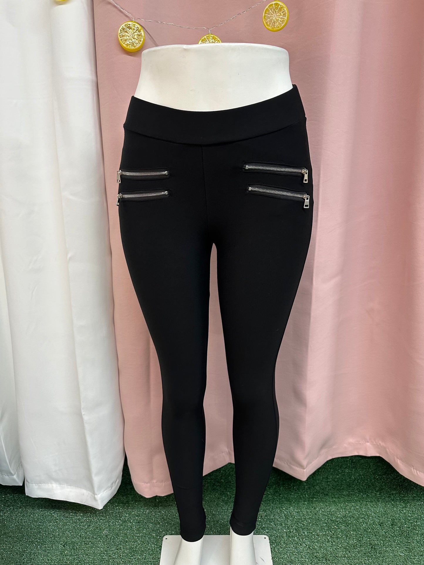 Pantalón spandex negro zippers mz