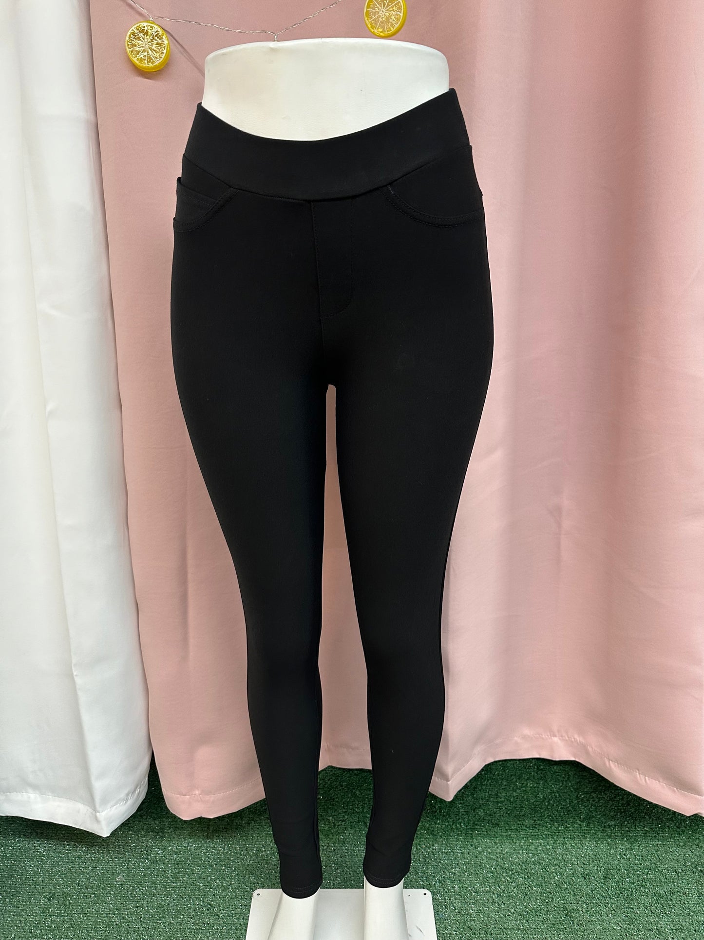 Pantalón oficina spandex negro bolsillos mz