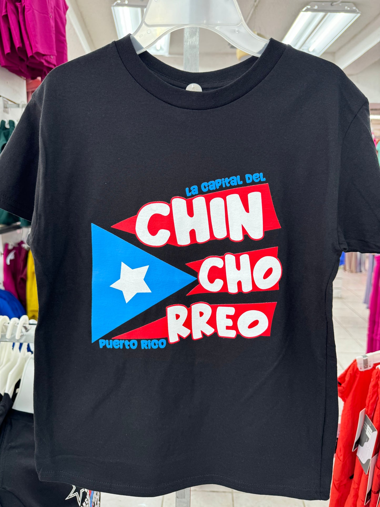 T-shirt unisex niño-adulto Bandera Chinchorreo negro/azul