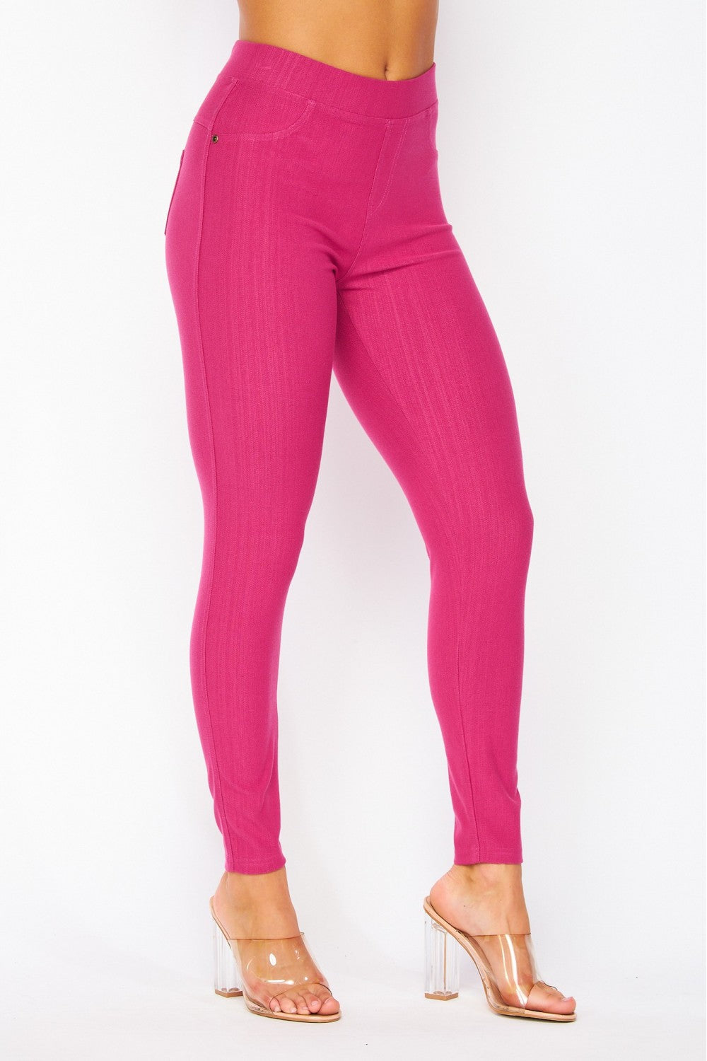 Pantalón skinny spandex one size rosa/verde/violeta/navy/crema/negro