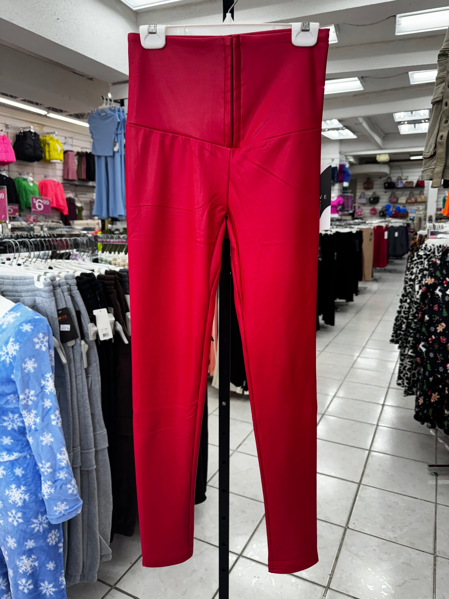 Legging leather faja rojo