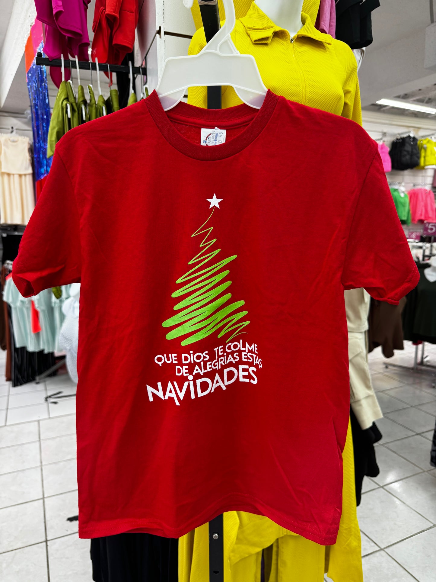 Camisa navidad alegría árbol rojo