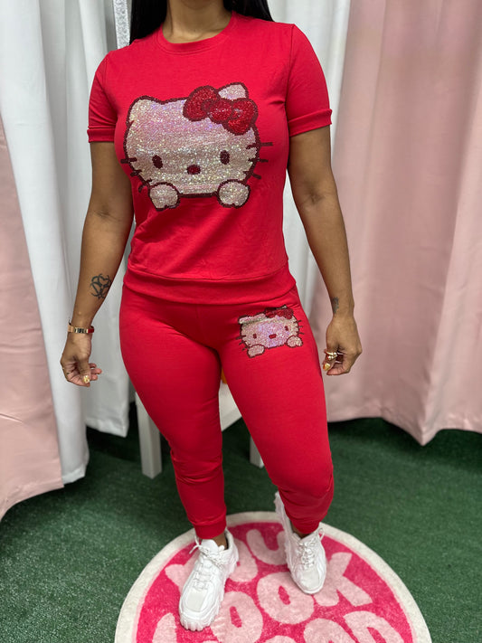 Set casual Hello Kitty rojo