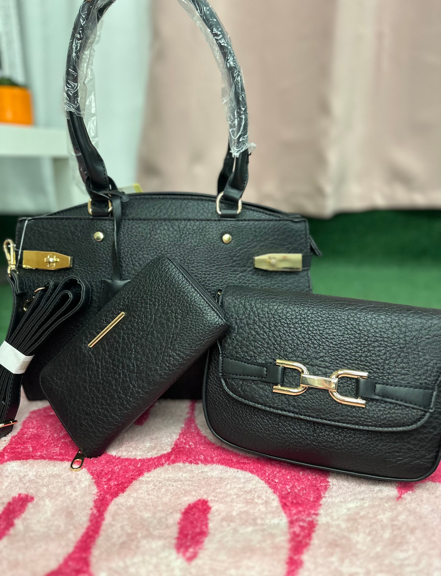 Set carteras 3 pz color negro