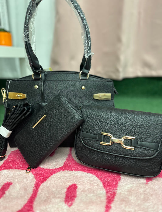 Set carteras 3 pz color negro