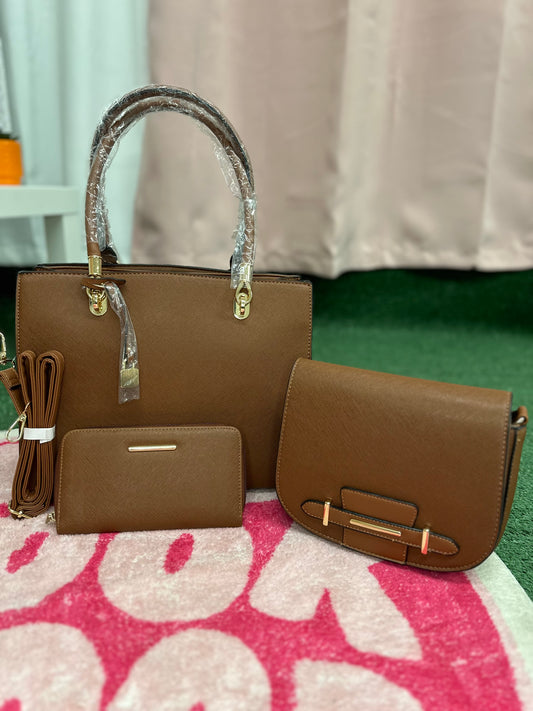 Set carteras 3 pz color brown