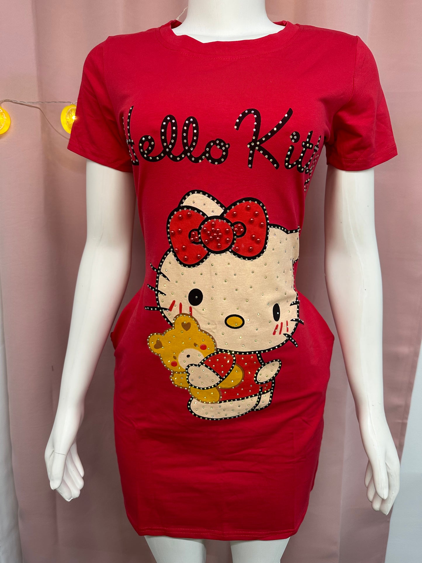 Traje casual Hello Kitty bolsillos rhinestones