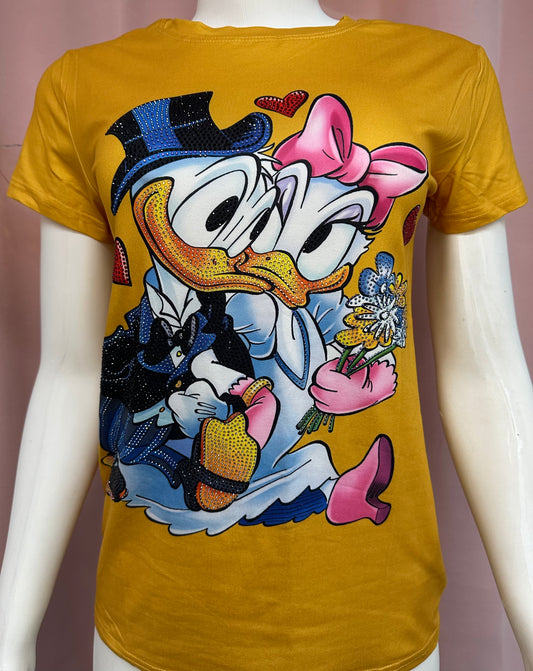 Camisa casual Pato Donald Daisy mostaza