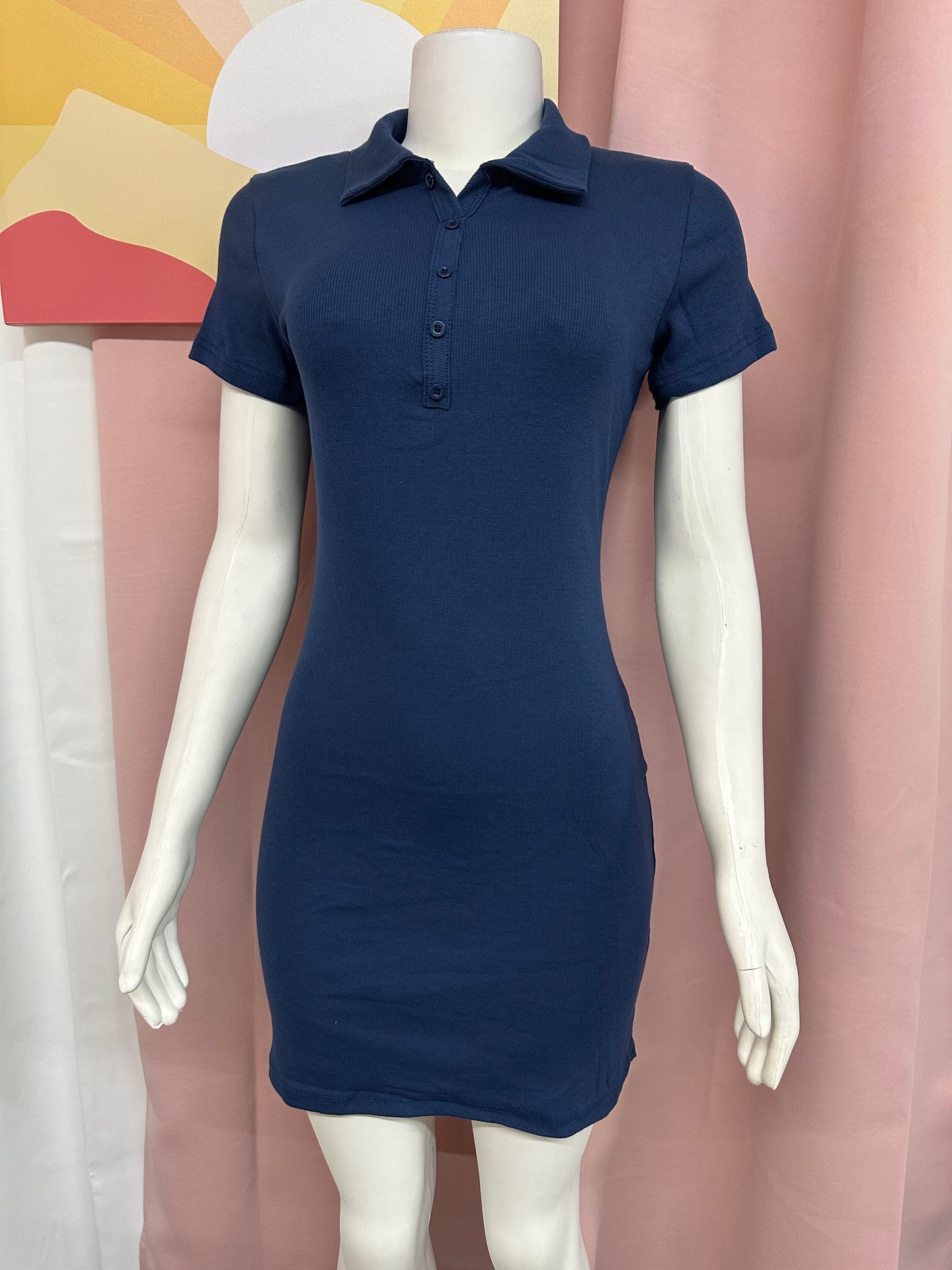 Traje polo cuello manga corta rosa/navy/negro/blanco/naranja/verde