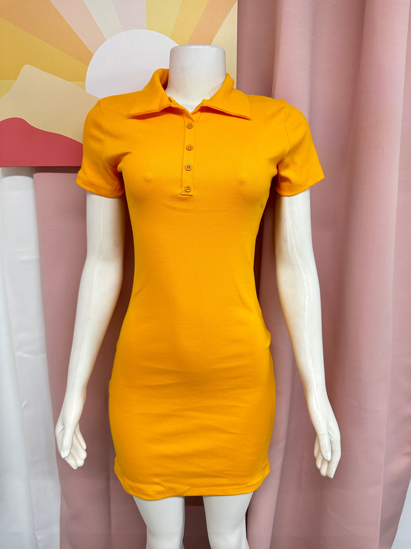 Traje polo cuello manga corta rosa/navy/negro/blanco/naranja/verde