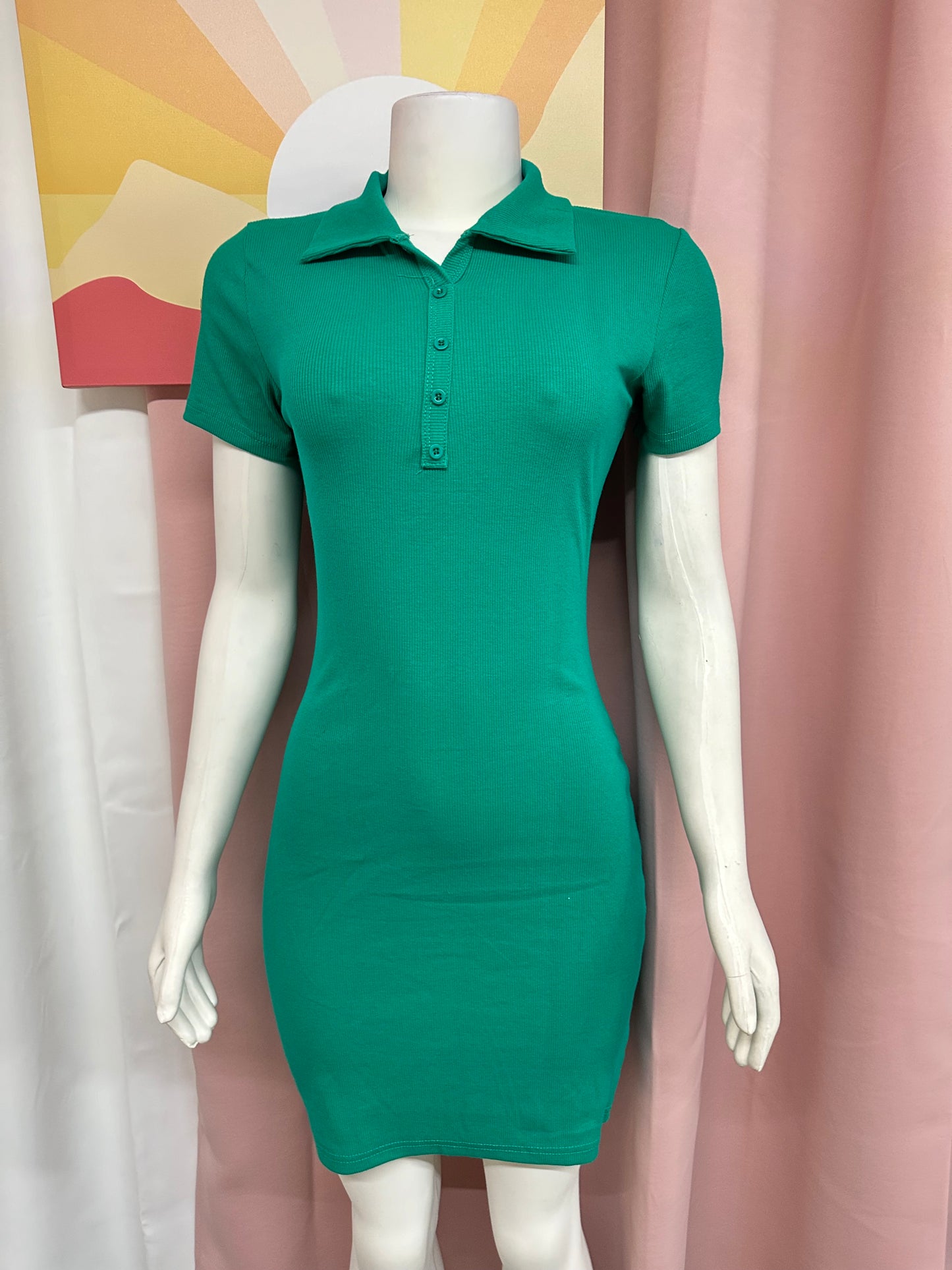 Traje polo cuello manga corta rosa/navy/negro/blanco/naranja/verde