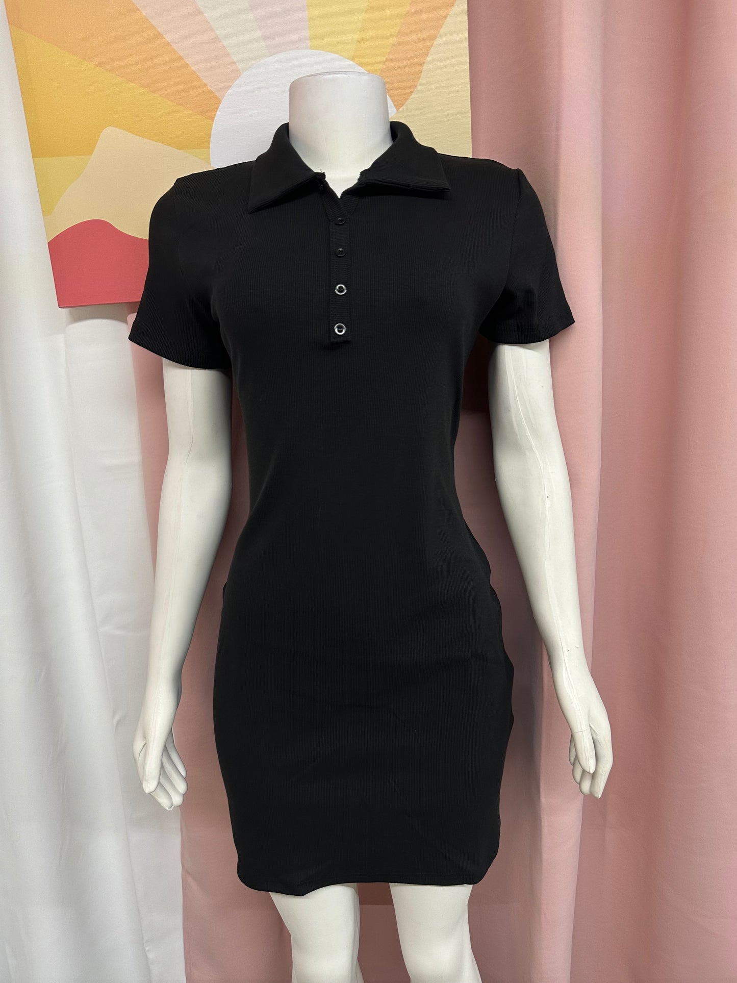 Traje polo cuello manga corta rosa/navy/negro/blanco/naranja/verde