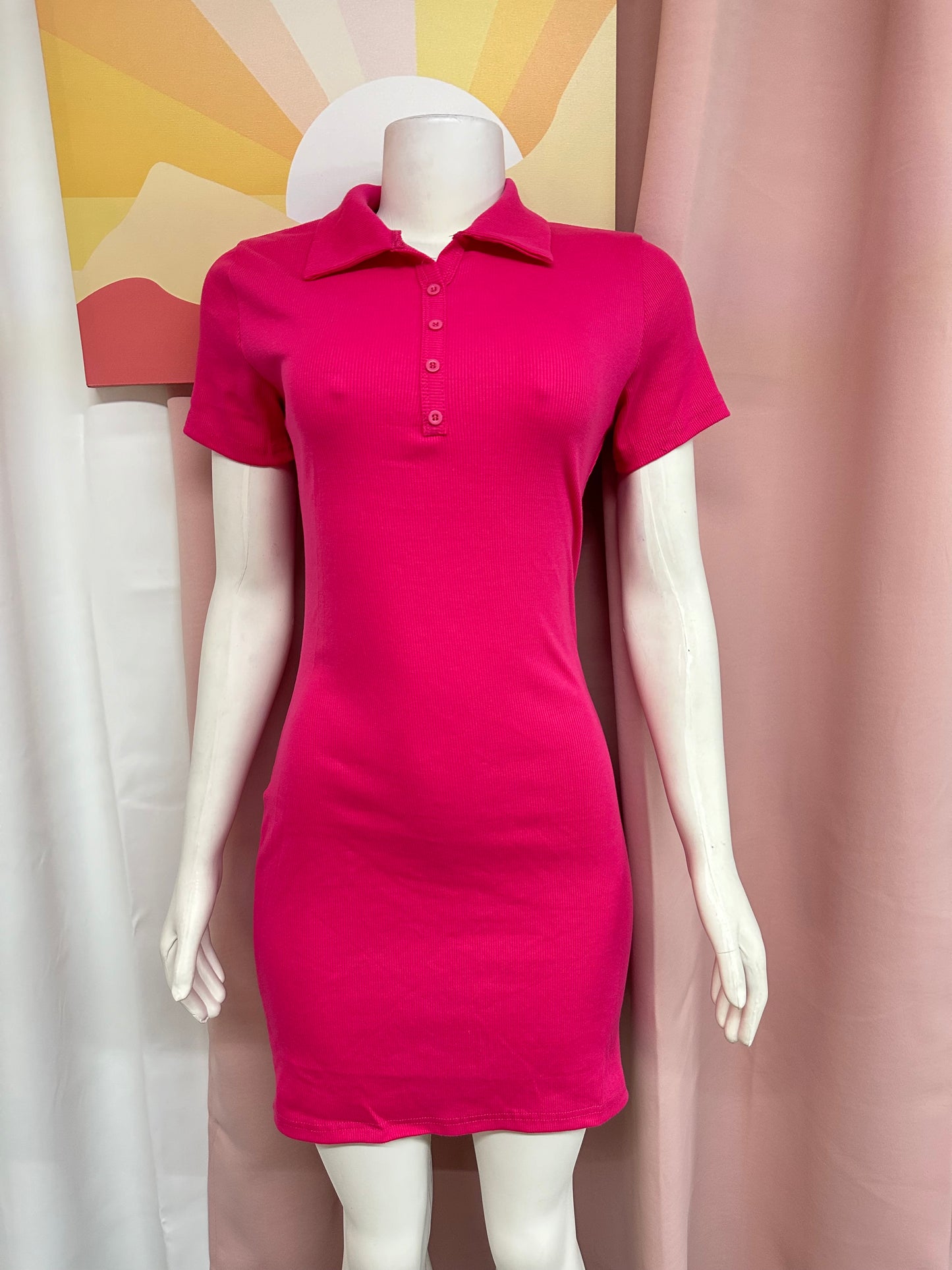 Traje polo cuello manga corta rosa/navy/negro/blanco/naranja/verde