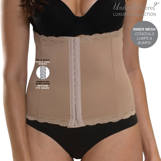 Faja moldeadora cintura broches crema/ negro